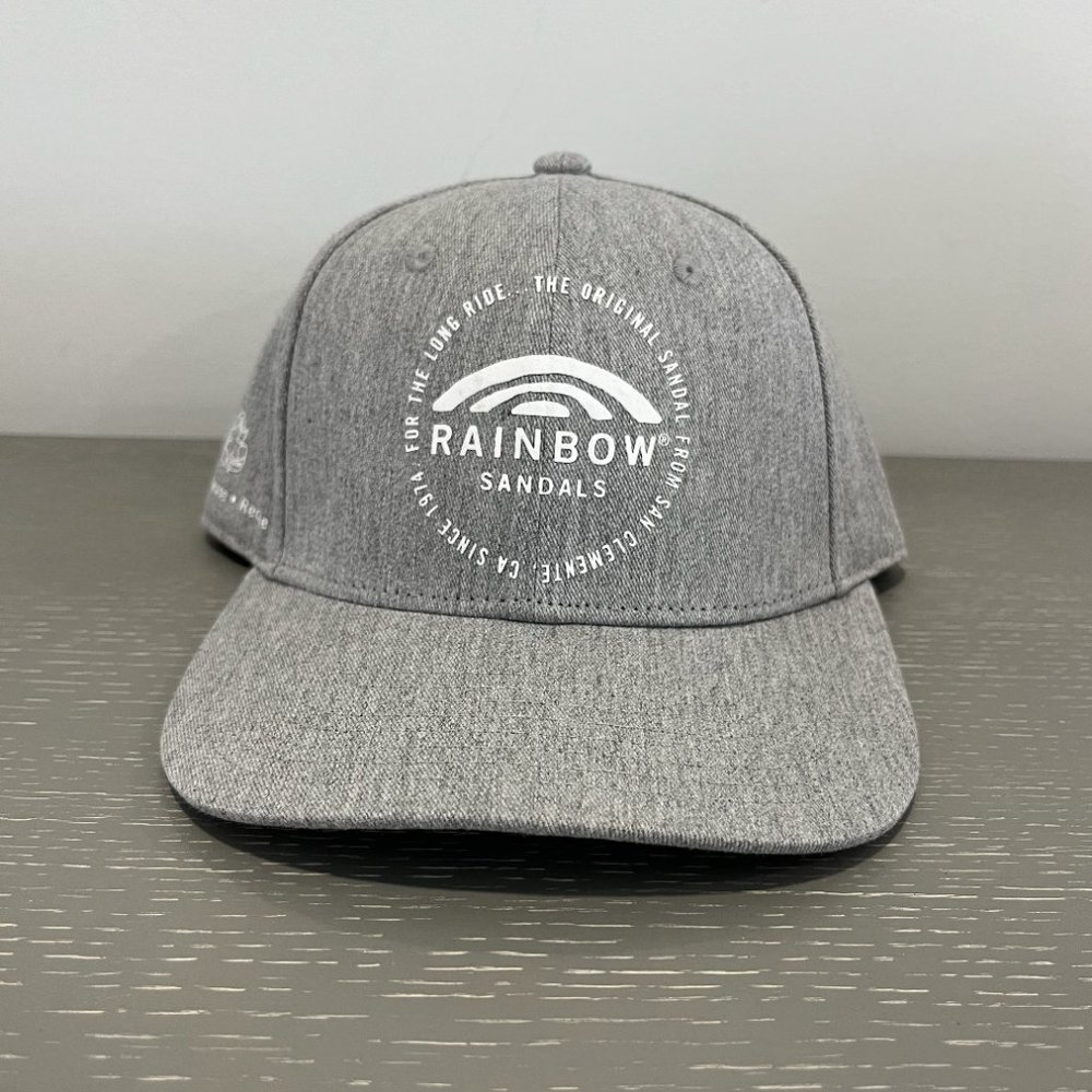 Rainbow Sandals Grey Circle Logo Snapback Hat NWT